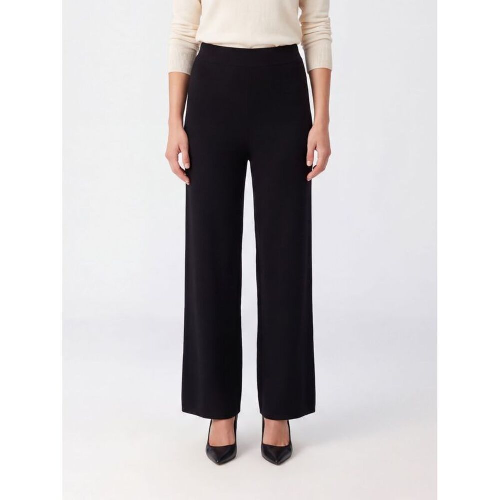 Mm Max Mara Women High-Waisted Straight Leg Viscose Knit Trousers Mm Max Mara